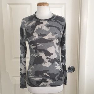 Zadig & Voltaire grey camo 100% cashmere sweater